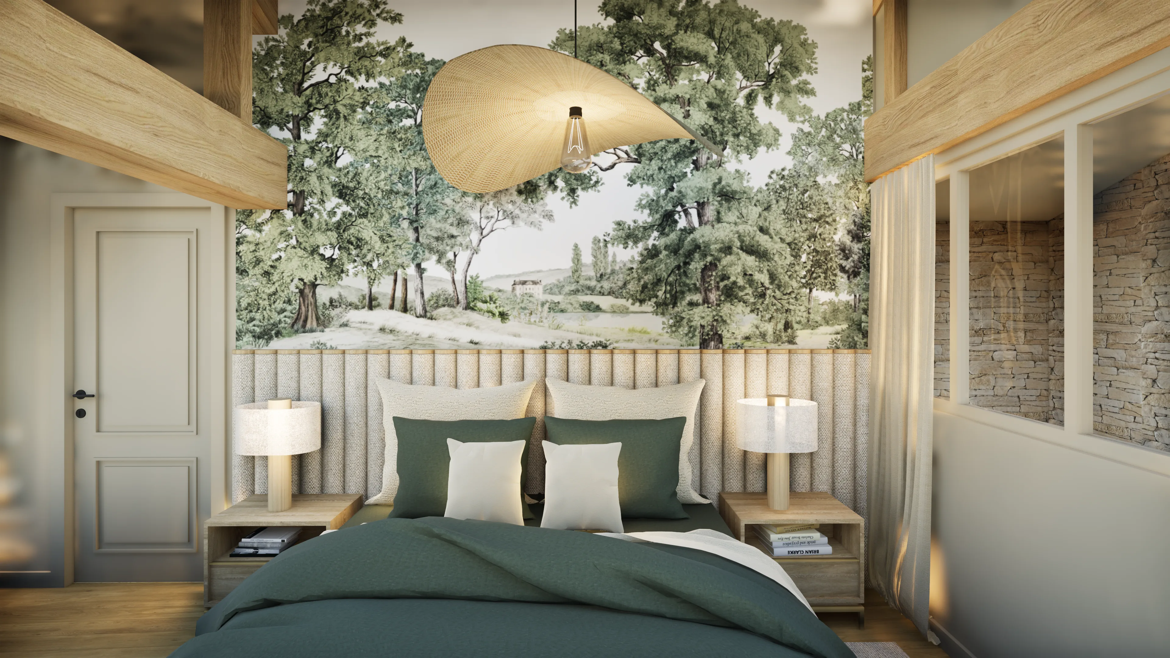 Création suite parentale dans une ancienne grange en pierre - Jarnioux - beaujolais